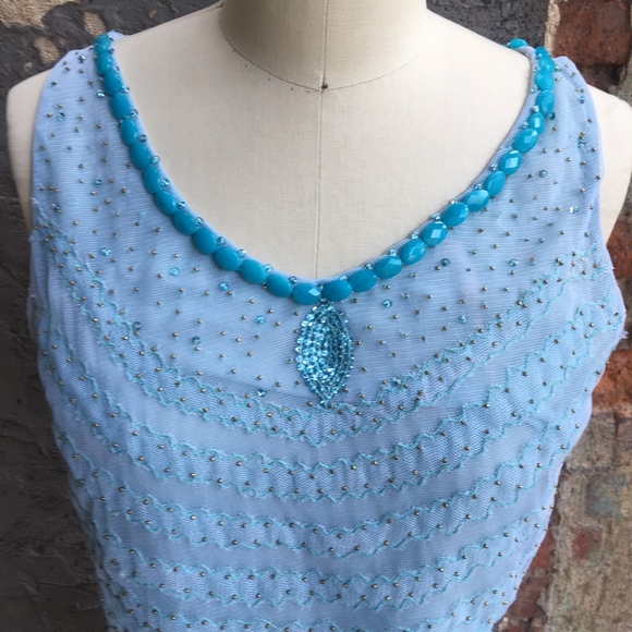 LUCA LUCA EMBELLISHED BEADED MESH TOP - Picture 4 of 8